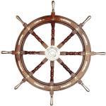 12" BRASS HANDLES SHIP'S STEERING WHEEL